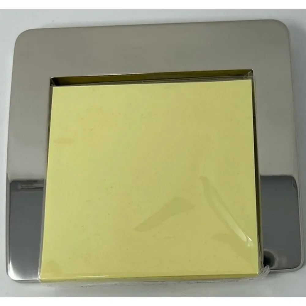 Silver Business Note Pad Holder Felt Bottom Sticky Tape to Hold Note Pad
